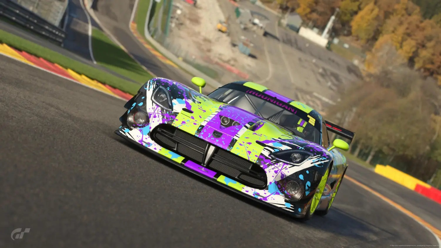 Team Menace Viper descending through a fast corner